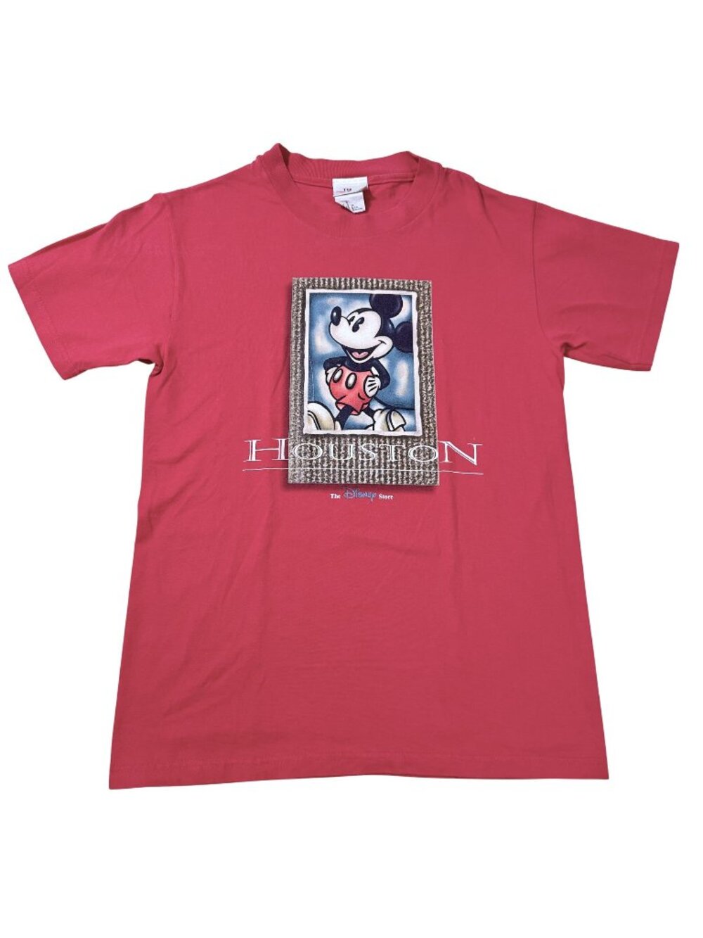 Vintage Men’s Disney Store Mickey Mouse Houston Graphic T Shirt Red Small